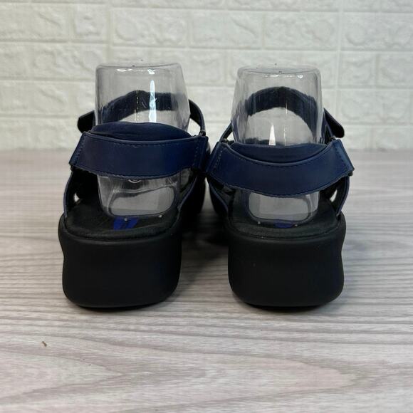 Wolky Pichu Walking Sandals WMNS 41 US 10 Blue Smooth Leather Adjustable Straps - Picture 3 of 9